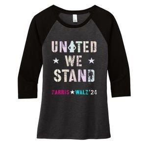 United We Stand Unity Over Division Kamala Harris Walz Myodb Women's Tri-Blend 3/4-Sleeve Raglan Shirt