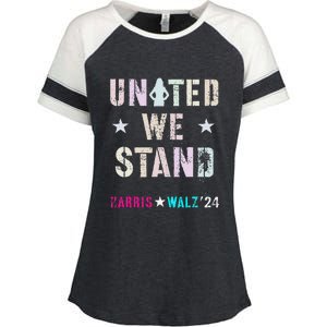 United We Stand Unity Over Division Kamala Harris Walz Myodb Enza Ladies Jersey Colorblock Tee