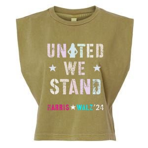 United We Stand Unity Over Division Kamala Harris Walz Myodb Garment-Dyed Women's Muscle Tee