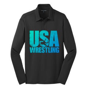 Usa Wrestling S Wrestling Team Patriot Usa Wrestler Cute Gift Silk Touch Performance Long Sleeve Polo