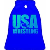 Usa Wrestling S Wrestling Team Patriot Usa Wrestler Cute Gift Ceramic Bell Ornament