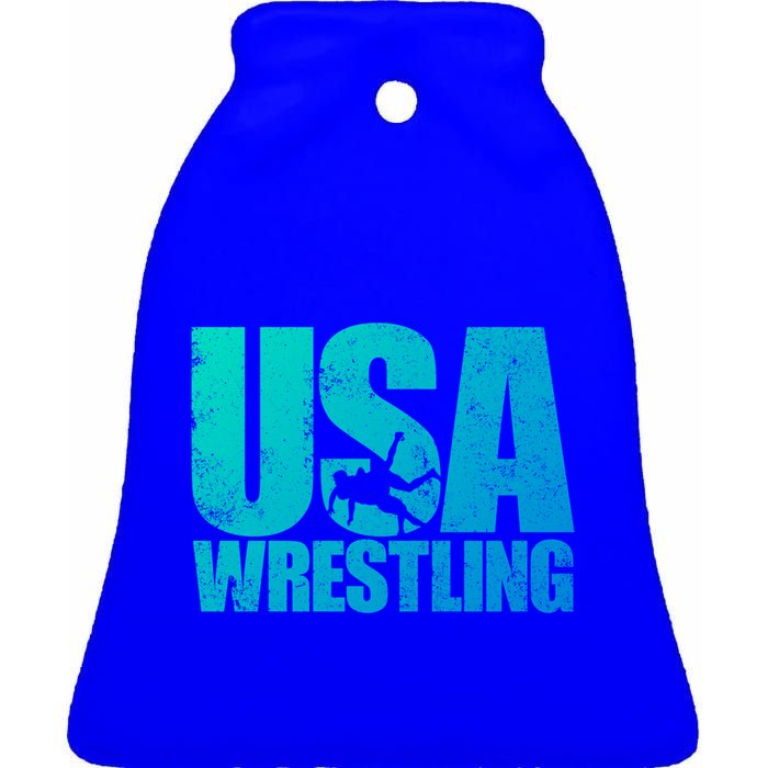 Usa Wrestling S Wrestling Team Patriot Usa Wrestler Cute Gift Ceramic Bell Ornament