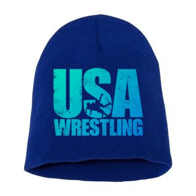 Usa Wrestling S Wrestling Team Patriot Usa Wrestler Cute Gift Short Acrylic Beanie