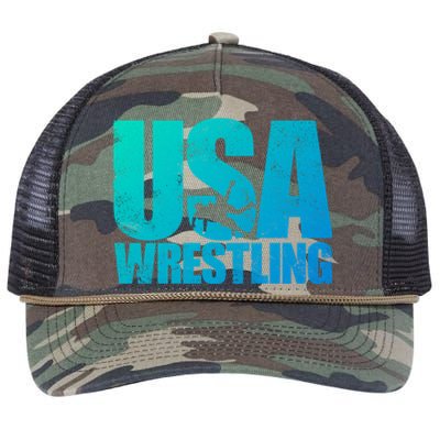 Usa Wrestling S Wrestling Team Patriot Usa Wrestler Cute Gift Retro Rope Trucker Hat Cap