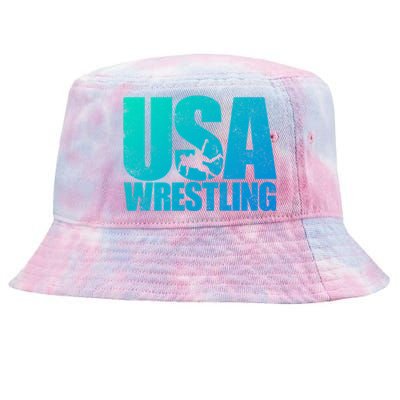 Usa Wrestling S Wrestling Team Patriot Usa Wrestler Cute Gift Tie-Dyed Bucket Hat