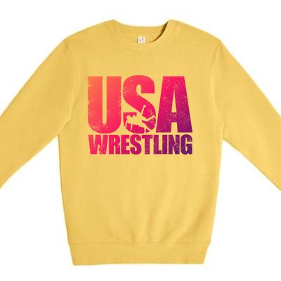 Usa Wrestling S Wrestling Team Patriot Usa Wrestler Cute Gift Premium Crewneck Sweatshirt