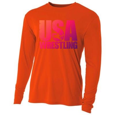 Usa Wrestling S Wrestling Team Patriot Usa Wrestler Cute Gift Cooling Performance Long Sleeve Crew