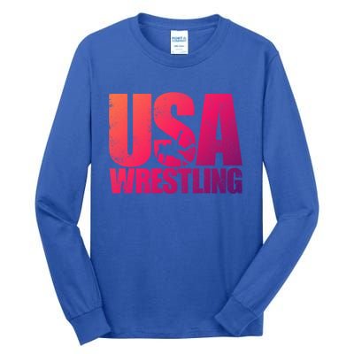 Usa Wrestling S Wrestling Team Patriot Usa Wrestler Cute Gift Tall Long Sleeve T-Shirt