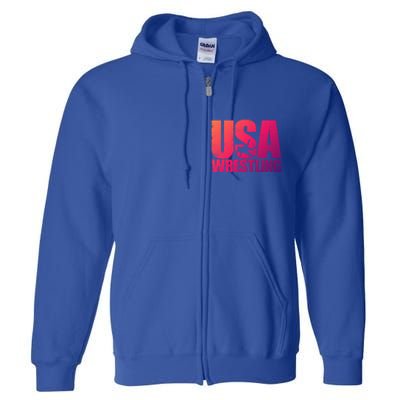 Usa Wrestling S Wrestling Team Patriot Usa Wrestler Cute Gift Full Zip Hoodie