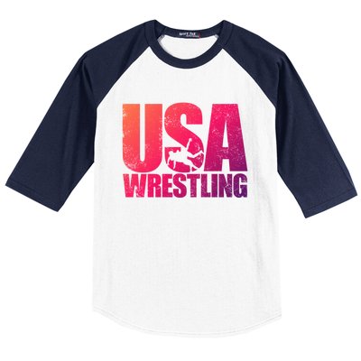 Usa Wrestling S Wrestling Team Patriot Usa Wrestler Cute Gift Baseball Sleeve Shirt