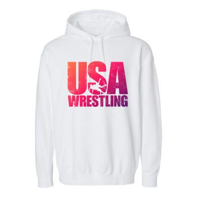 Usa Wrestling S Wrestling Team Patriot Usa Wrestler Cute Gift Garment-Dyed Fleece Hoodie