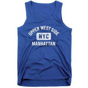 Upper West Side Hattan Gym Style Distressed White Print Gift Tank Top