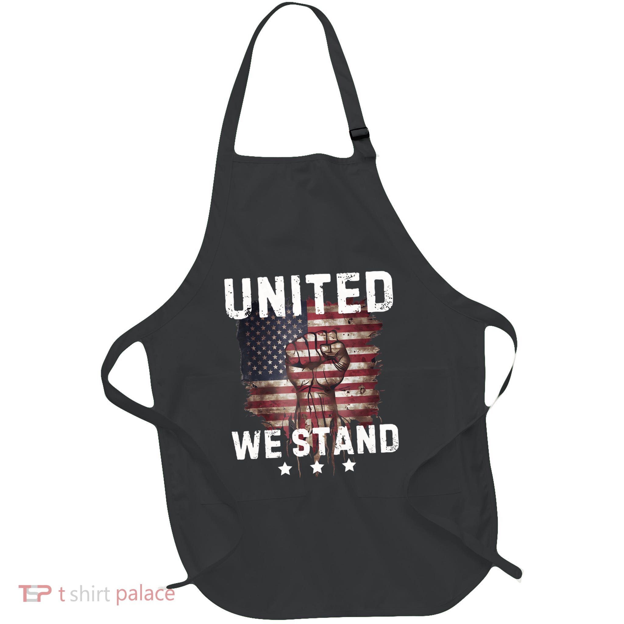 United We Stand Patriotic Gift For Usa Flag Full-Length Apron With Pockets