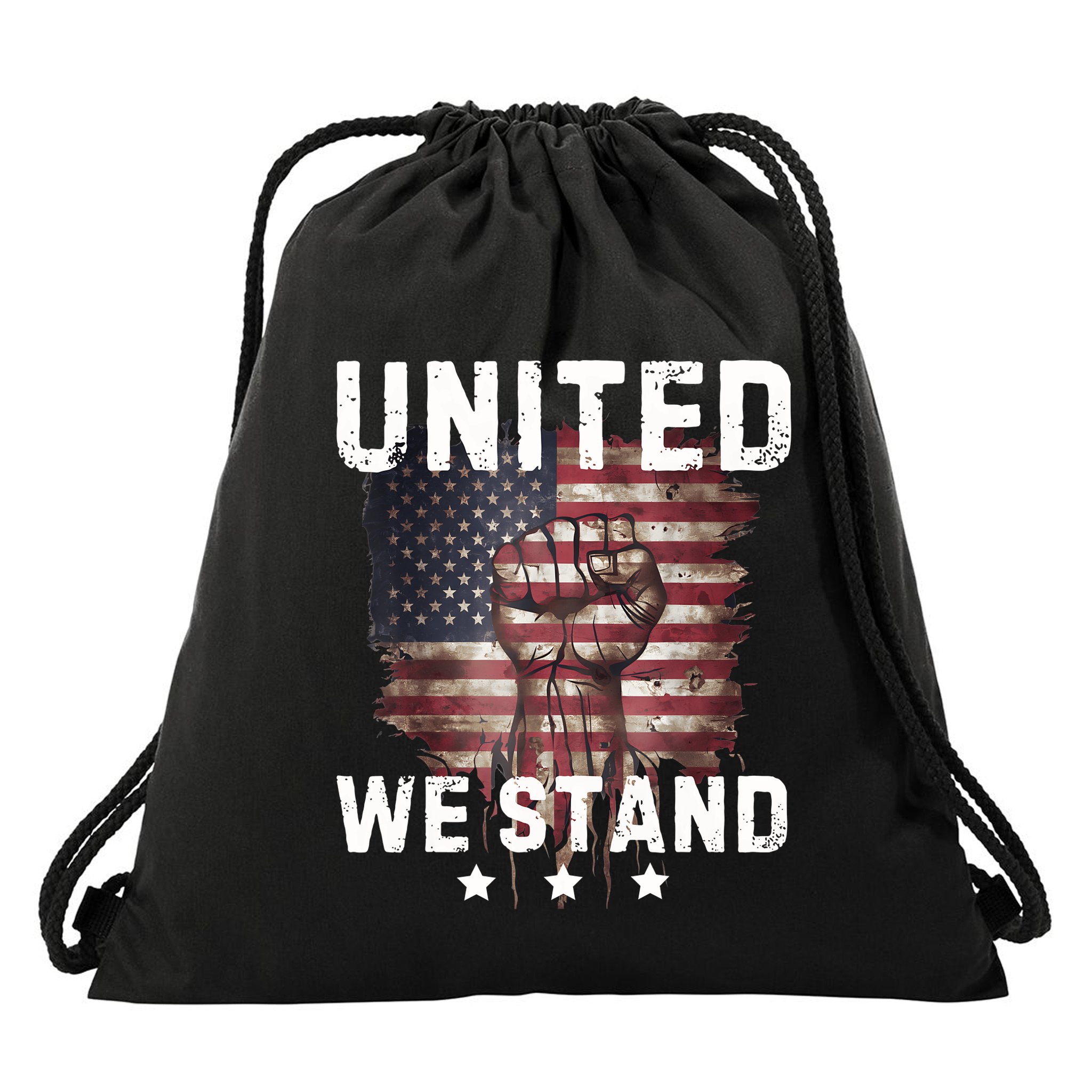 United We Stand Patriotic Gift For Usa Flag Drawstring Bag