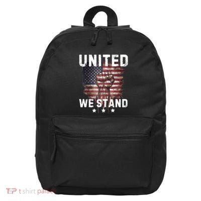 United We Stand Patriotic Gift For Usa Flag 16 in Basic Backpack
