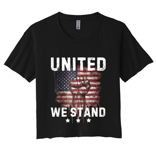 United We Stand Patriotic Gift For Usa Flag Crop Top