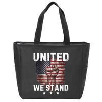 United We Stand Patriotic Gift For Usa Flag Zip Tote Bag