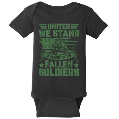 United We Stand Memorial Day Remembrance Baby Bodysuit