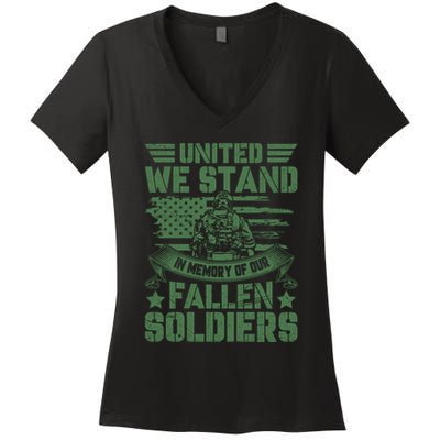United We Stand Memorial Day Remembrance Women's V-Neck T-Shirt