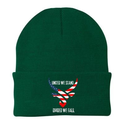 United We Stand Divided We Fall Usa Flag Knit Cap Winter Beanie