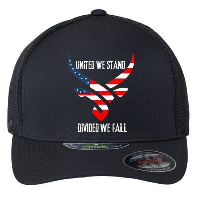 United We Stand Divided We Fall Usa Flag Flexfit Unipanel Trucker Cap