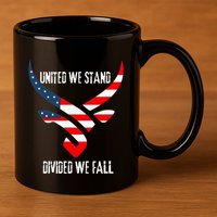 United We Stand Divided We Fall Usa Flag 11oz C Handle Ceramic Mug
