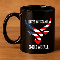 United We Stand Divided We Fall Usa Flag 11oz C Handle Ceramic Mug