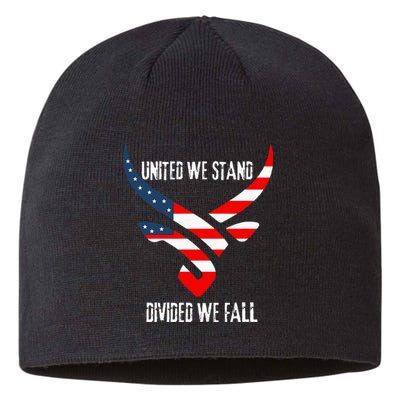 United We Stand Divided We Fall Usa Flag Sustainable Beanie