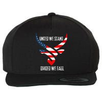 United We Stand Divided We Fall Usa Flag Wool Snapback Cap