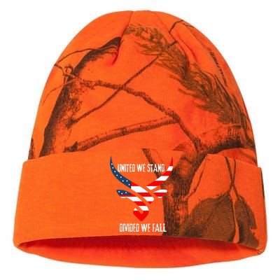 United We Stand Divided We Fall Usa Flag Kati Licensed 12" Camo Beanie