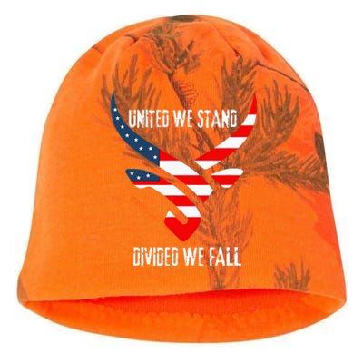 United We Stand Divided We Fall Usa Flag Kati - Camo Knit Beanie