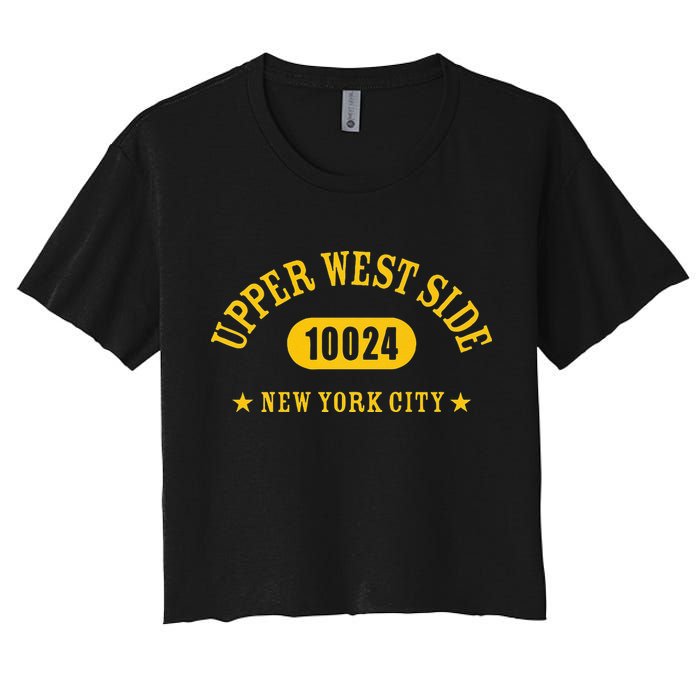 UPPER WEST SIDE 10024 NEW YORK CITY NYC Athletic Design Women's Crop Top Tee