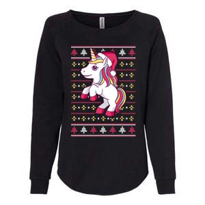 Unicorn With Santa Hat For Funny Xmas Unicorn Apparel Gift Womens California Wash Sweatshirt