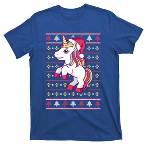 Unicorn With Santa Hat For Funny Xmas Unicorn Apparel Gift T-Shirt