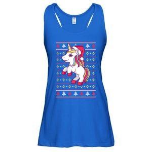 Unicorn With Santa Hat For Funny Xmas Unicorn Apparel Gift Ladies Essential Flowy Tank