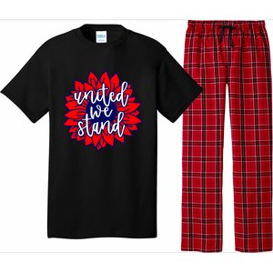 United We Stand Cute Patriotic Gift Flag Sunflower America Funny Gift Pajama Set