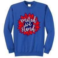 United We Stand Cute Patriotic Gift Flag Sunflower America Funny Gift Sweatshirt