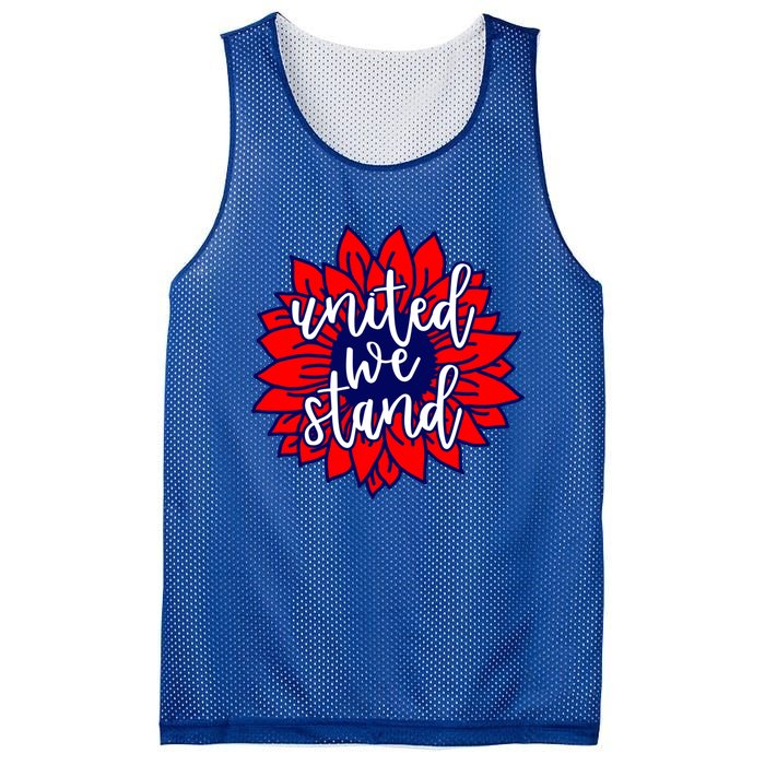 United We Stand Cute Patriotic Gift Flag Sunflower America Funny Gift Mesh Reversible Basketball Jersey Tank