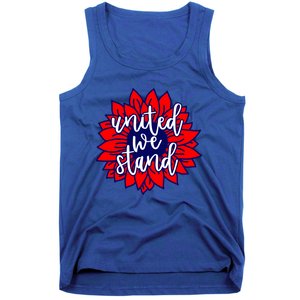 United We Stand Cute Patriotic Gift Flag Sunflower America Funny Gift Tank Top