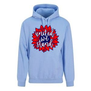 United We Stand Cute Patriotic Gift Flag Sunflower America Funny Gift Unisex Surf Hoodie