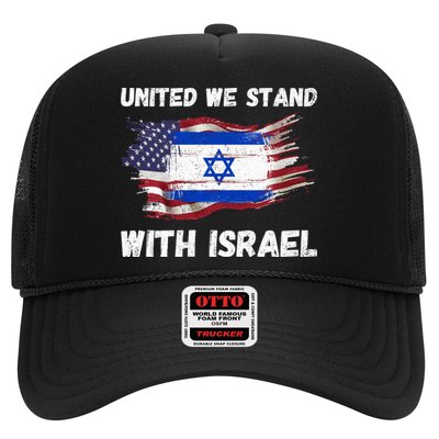 United We Stand With Israel Israeli American USA Flag Trucker Hat