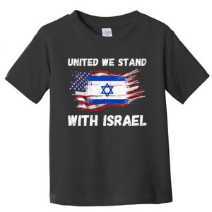 United We Stand With Israel Israeli American USA Flag Toddler T-Shirt