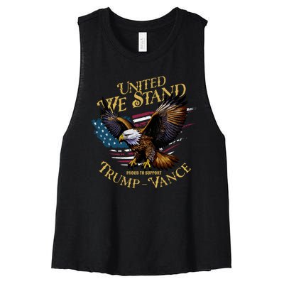 United We Stand Support Trump Vance 2024 Women's Racerback Cropped Tank