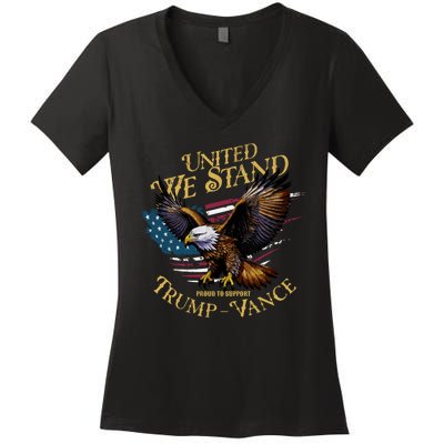 United We Stand Support Trump Vance 2024 Women's V-Neck T-Shirt