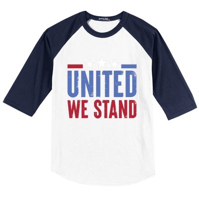 United We Stand Independence Day Graphic Baseball Sleeve Shirt