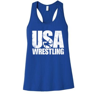 Usa Wrestling S Wrestling Team Patriot Usa Wrestler Cute Gift Women's Racerback Tank