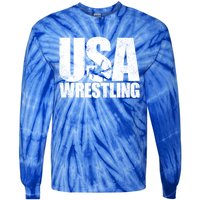 Usa Wrestling S Wrestling Team Patriot Usa Wrestler Cute Gift Tie-Dye Long Sleeve Shirt