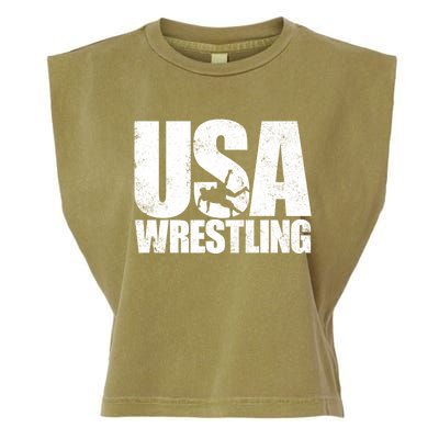 Usa Wrestling S Wrestling Team Patriot Usa Wrestler Cute Gift Garment-Dyed Women's Muscle Tee