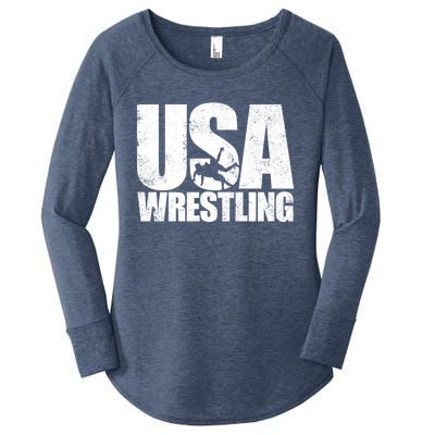 Usa Wrestling S Wrestling Team Patriot Usa Wrestler Cute Gift Women's Perfect Tri Tunic Long Sleeve Shirt