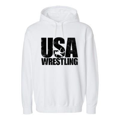 Usa Wrestling S Wrestling Team Patriot Usa Wrestler Cute Gift Garment-Dyed Fleece Hoodie